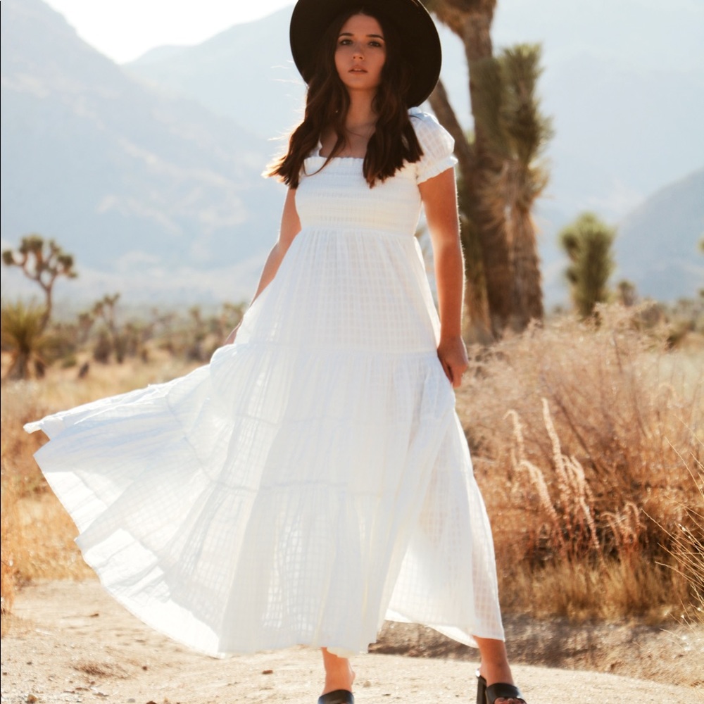 White Babydoll Maxi Dress